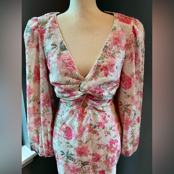 NWT One33 Social Vintage Pink Floral Minidress Size 8 - Picture 6 of 15